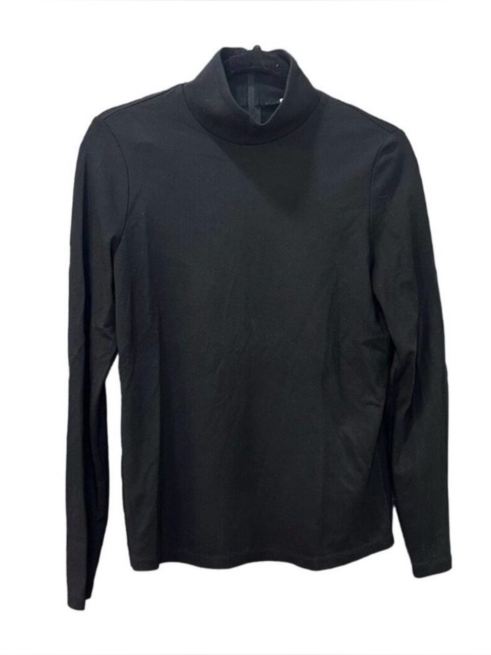 CABI TAILORED TURTLENECK EXPOSED ZIPPER BACK LONG SLEEVE BLACK WOMENS SZ MEDIUM